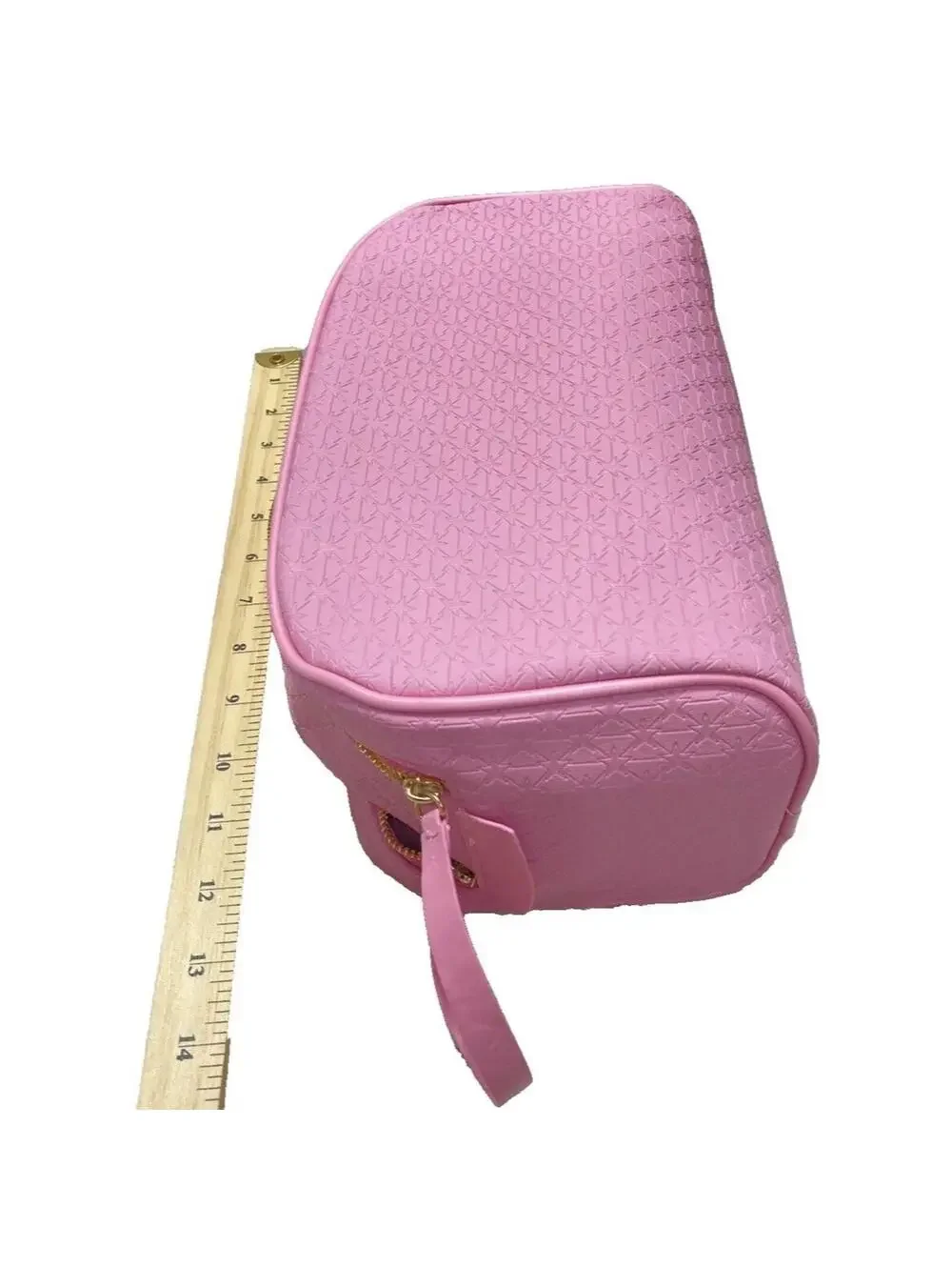 Large Pink Star Cosmetics Double Zip Makeup Bag, Pink, Big Travel Toiletry Carry